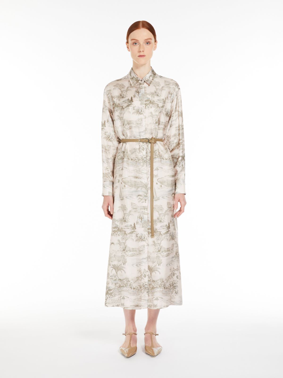 MAXMARA STUDIO
Printed silk shirt dress