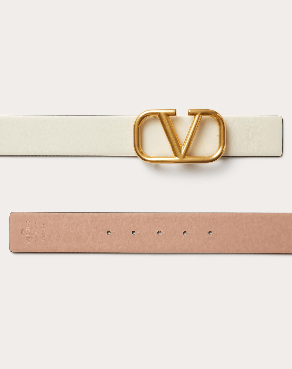 VALENTINO GARAVANI  REVERSIBLE VLOGO SIGNATURE BELT IN GLOSSY CALFSKIN 40 MM