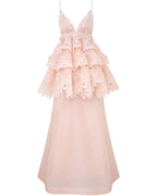 ZIMMERMANN
Crush Tiered Lace Maxi Dress – Pale Pink