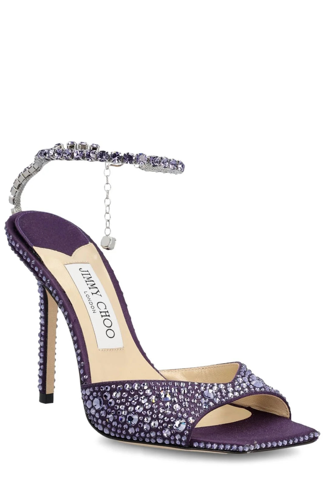 JIMMY CHOO Saeda 100 Embellished Open Toe