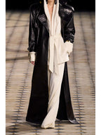 SAINT LAURENT Satin-crepe wide-leg pants