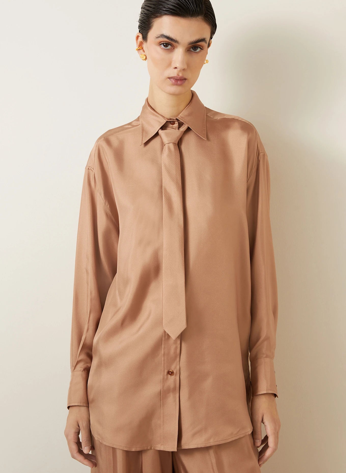 ZIMMERMANN Relaxed Tie Shirt – Biscuit