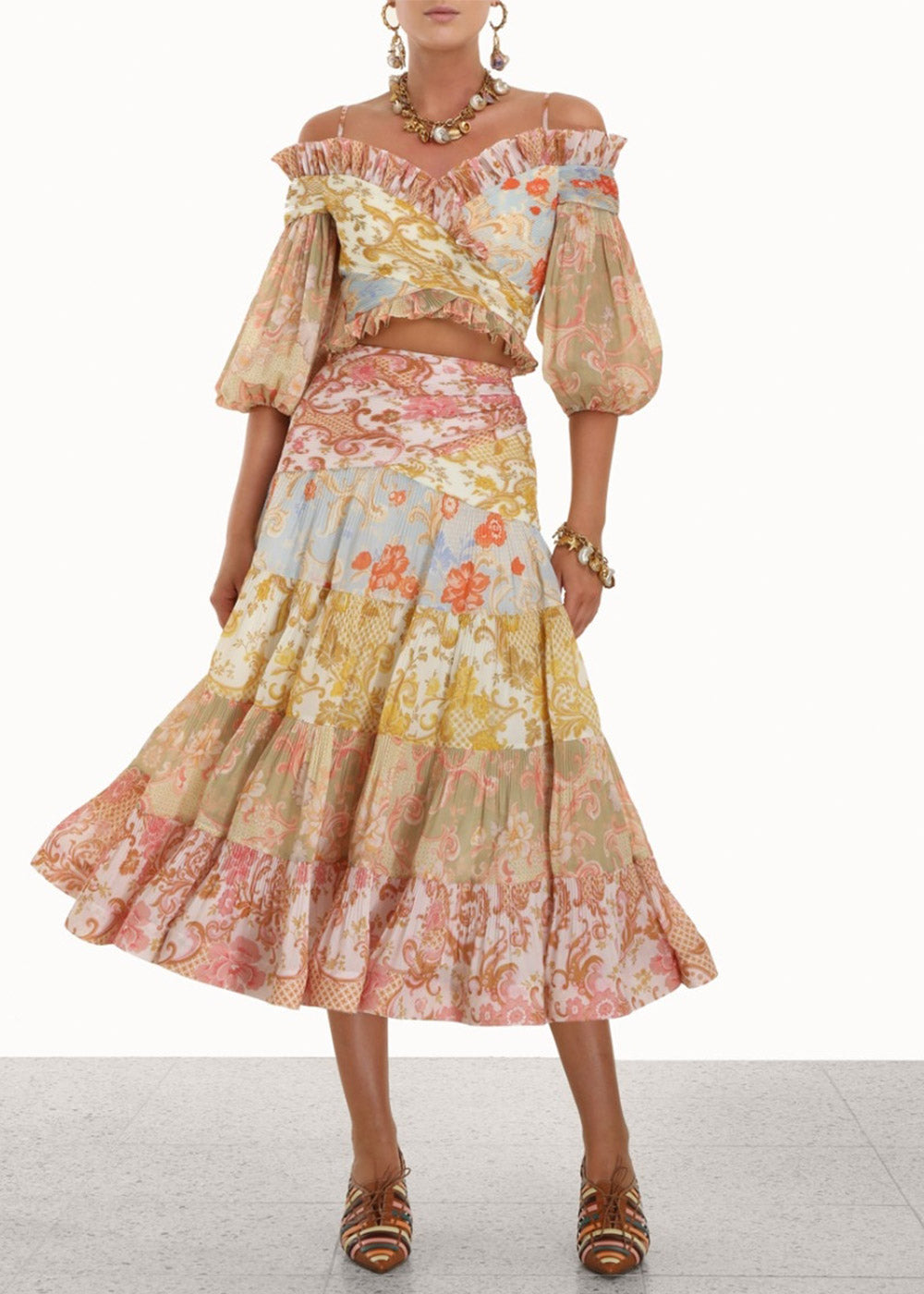 ZIMMERMANN Postcard midi skirt