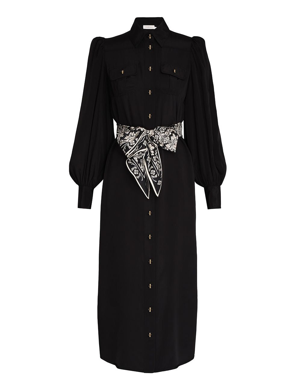 ZIMMERMANN Shirt silk midi belted dress