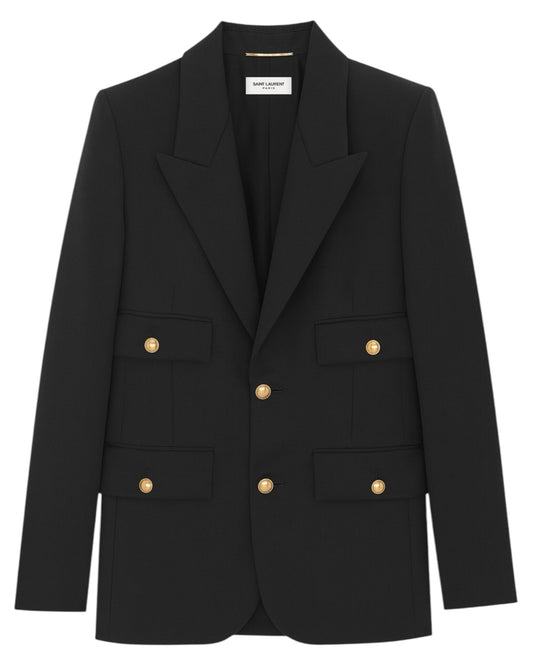 0031 SAINT LAURENT



Single-Breasted Jacket in Grain de Poudre