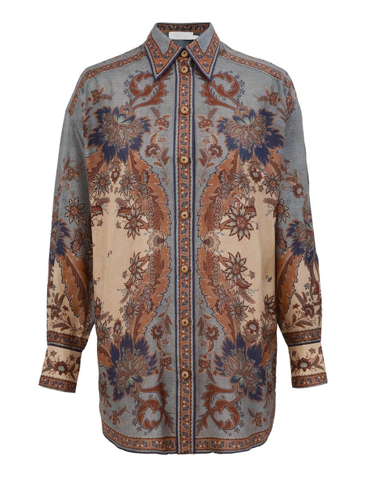 001 ZIMMERMANN
Ascension Manstyle Shirt – Blue/Cream Indienne Floral