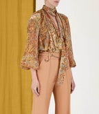 ZIMMERMANN Sensory paisley-print billow-sleeve blouse