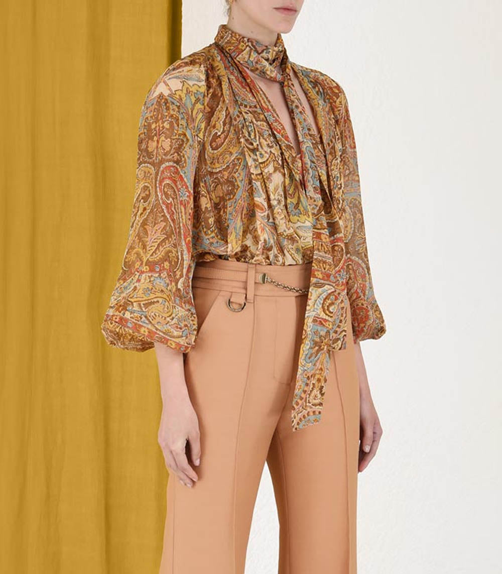 ZIMMERMANN Sensory paisley-print billow-sleeve blouse