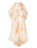 ZIMMERMANN Natura Gathered Midi Dress in Ivory Camellia