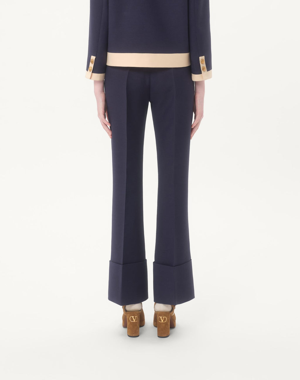 0002 VALENTINO GARAVANI — Crepe Couture Trousers