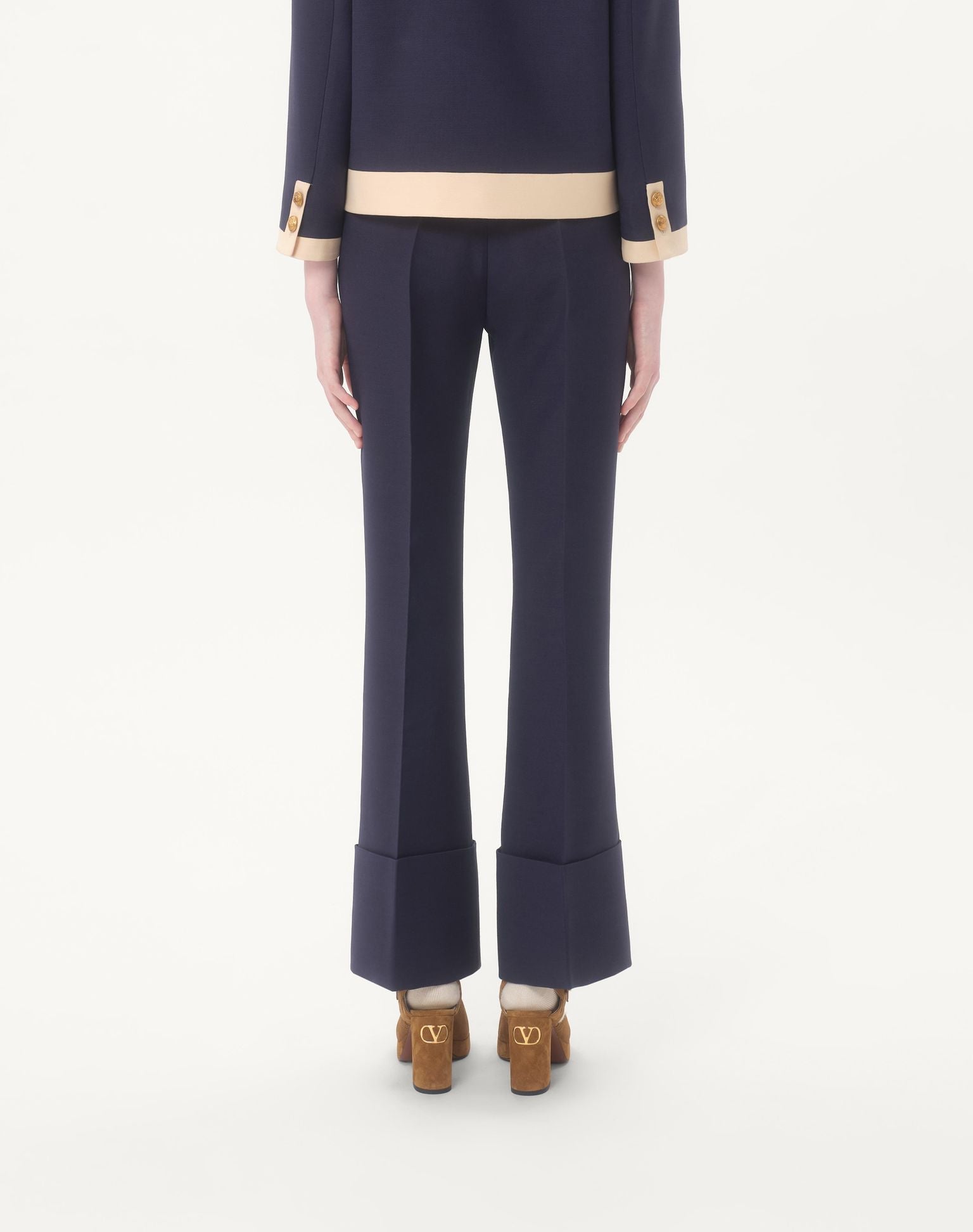 0002 VALENTINO GARAVANI — Crepe Couture Trousers