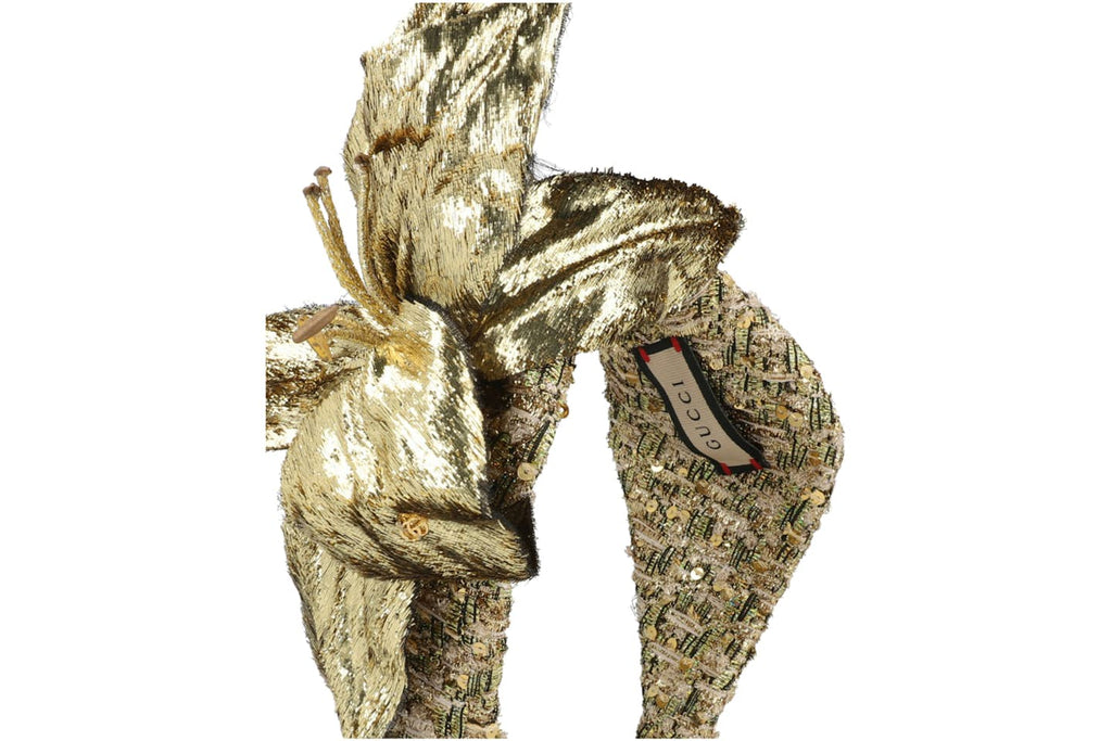 GUCCI Metallic Floral Statement Headband