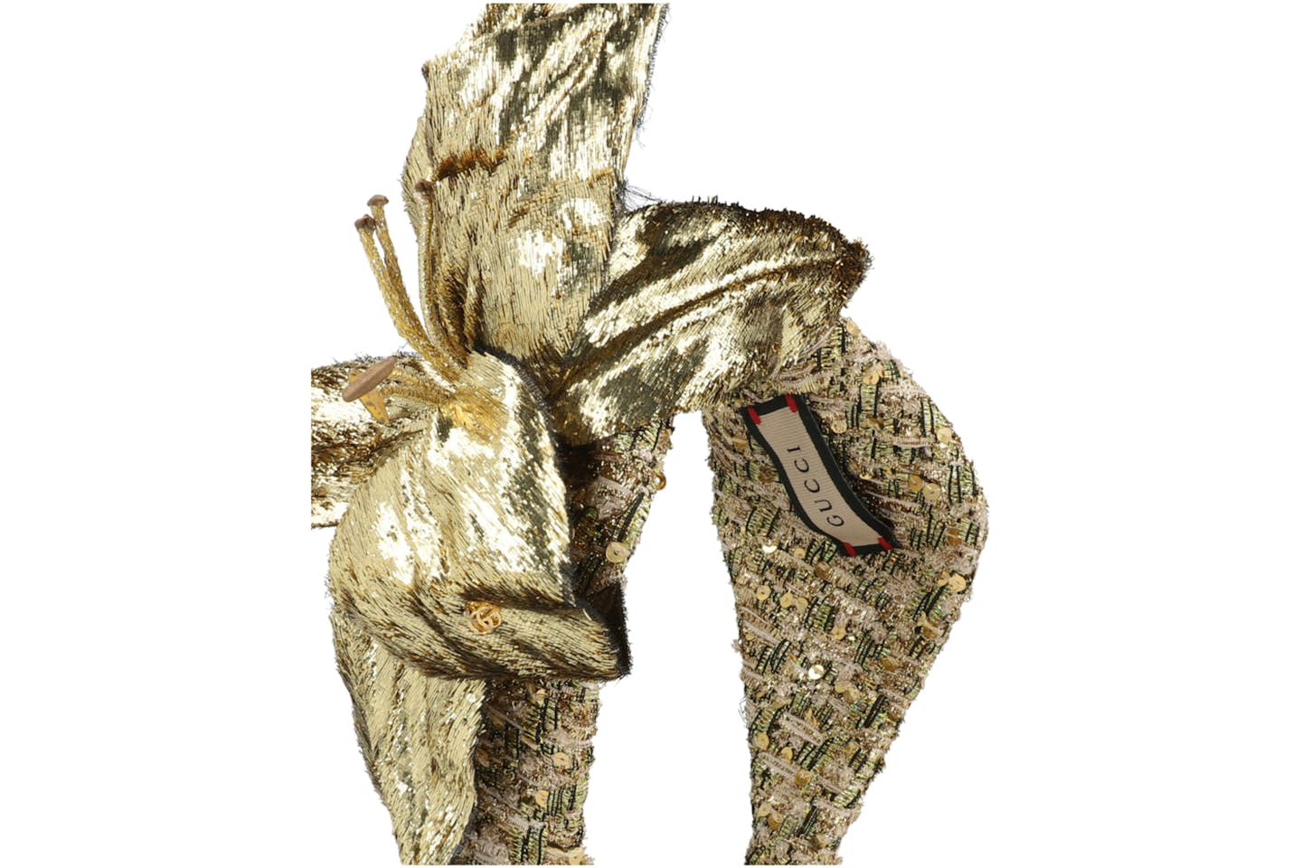 GUCCI Metallic Floral Statement Headband