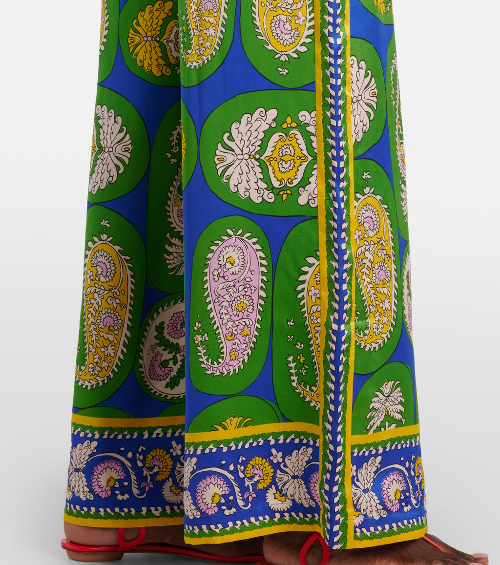 0108 ALÉMAIS

Printed Silk Satin Blouse & Wide-Leg Pants Set