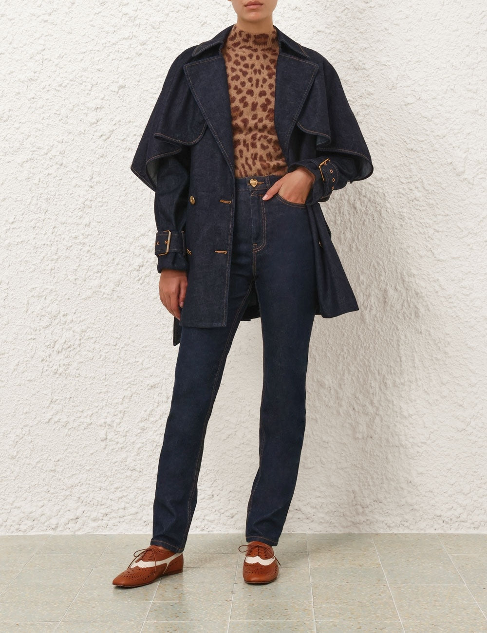 Zimmermann 
Crush Denim Trench Coat