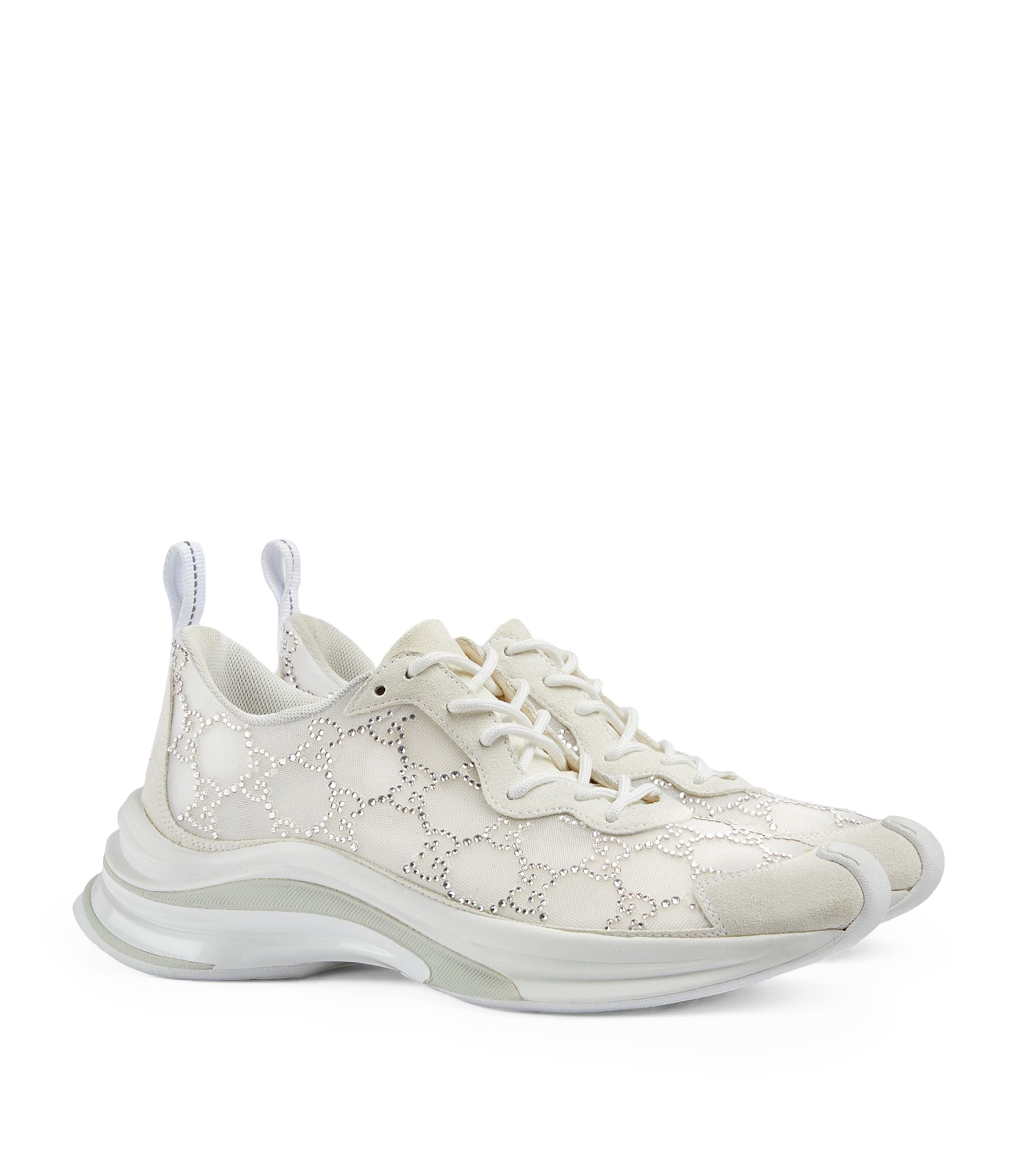 GUCCI
Run GG suede-trimmed crystal-embellished mesh sneakers