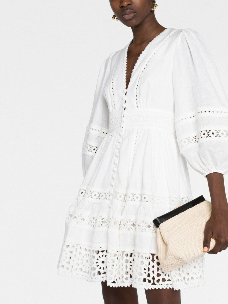 ZIMMERMANN August floral linen mini dress