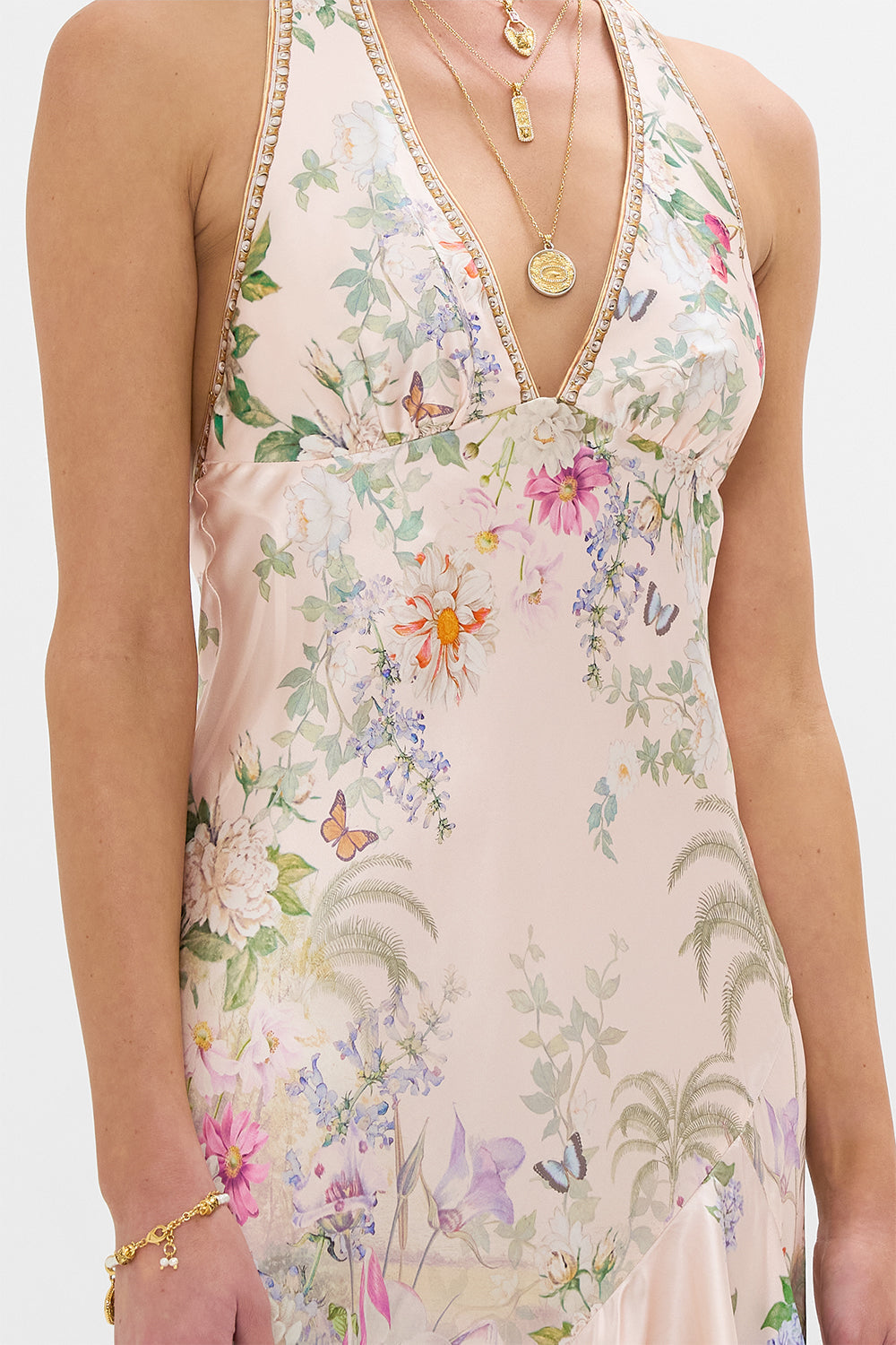 CAMILLA Bias Halter Dress With Ruffle Hem – Palacio Playground