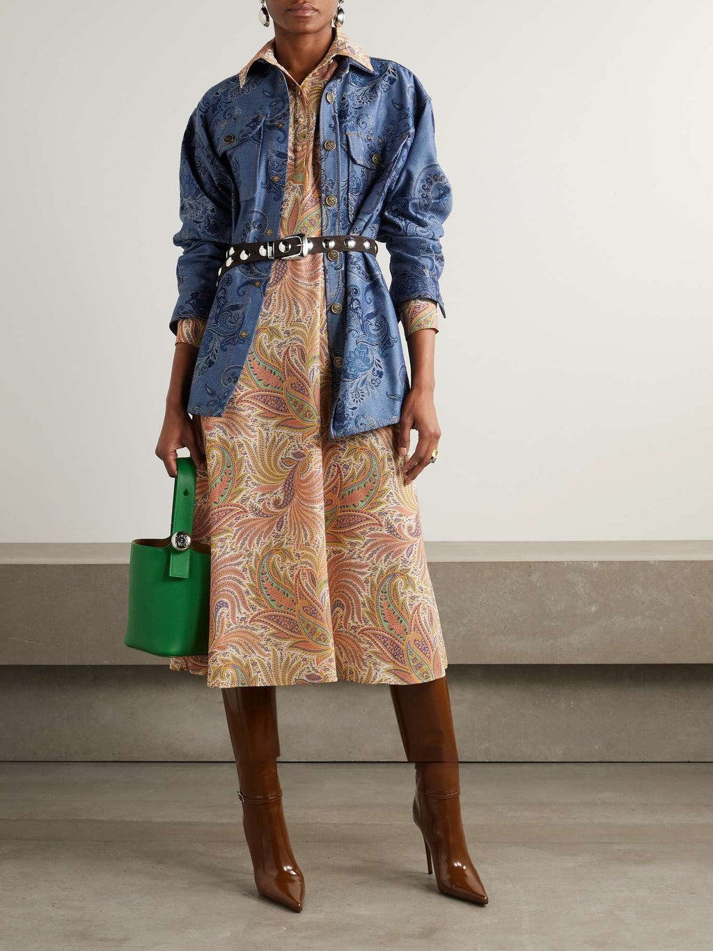 SAINT LAURENT Vendôme Boots in Glazed Leather