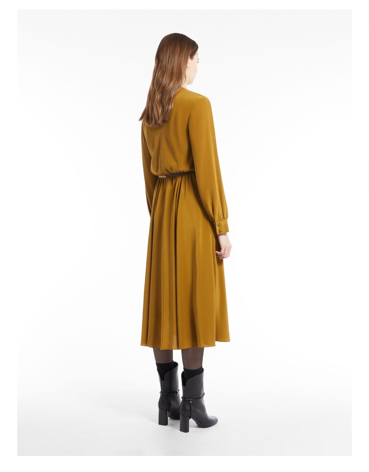 MaxMara Studio
Epsilon belted silk crepe de chine midi dress