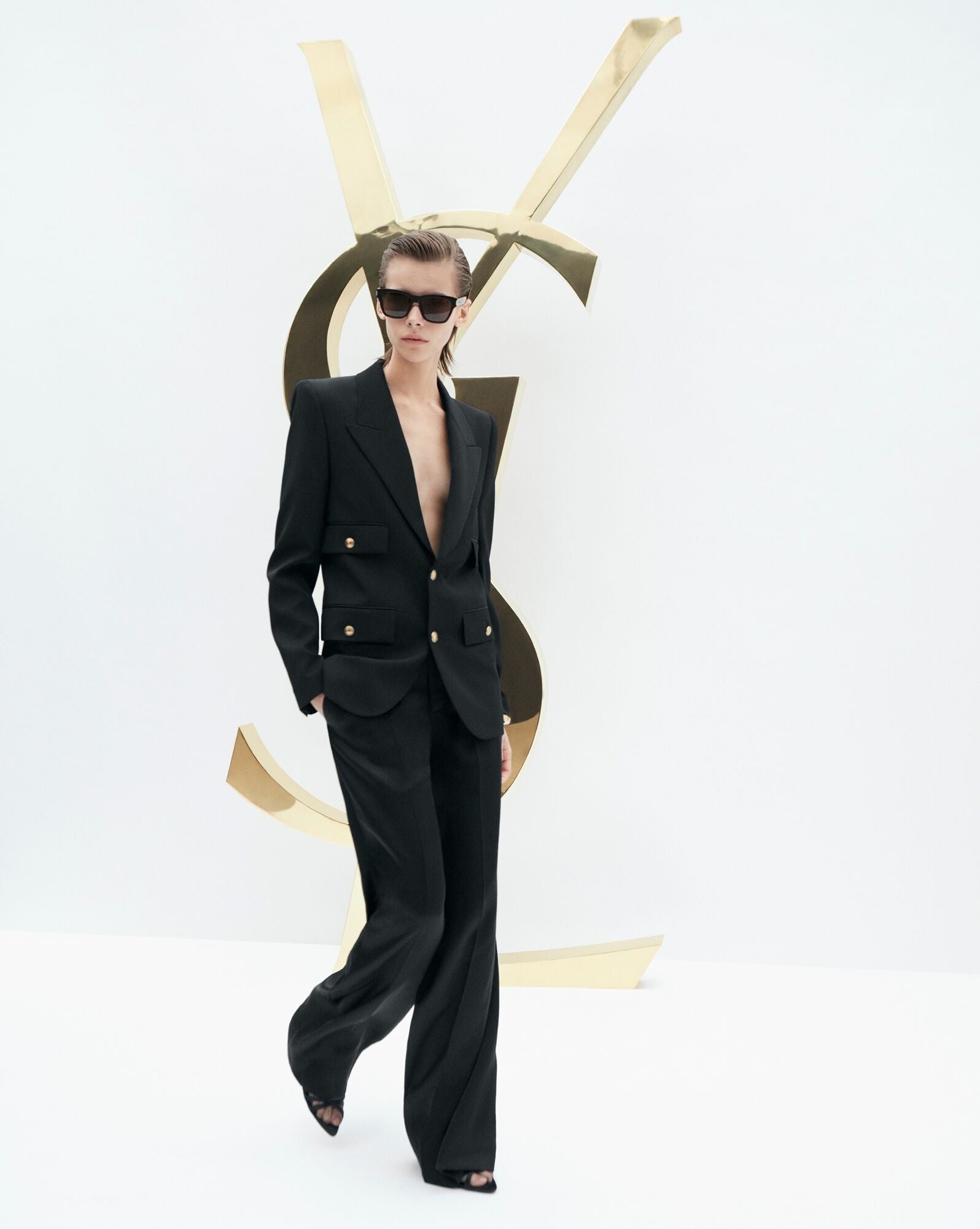 SAINT LAURENT Single-Breasted Jacket in Grain de Poudre