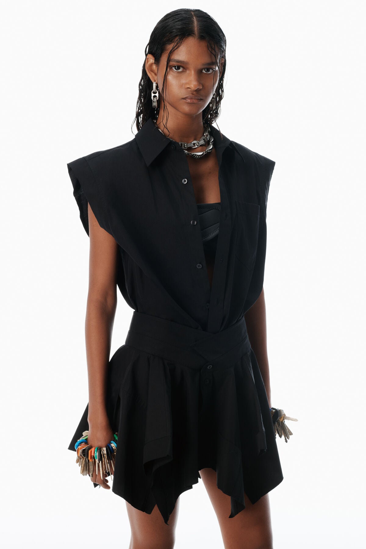 ALEXANDER WANG

Black Pre-Styled Cotton Shirtdress