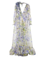 ZIMMERMANN Natura Flower Midi Dress in Blue Floral