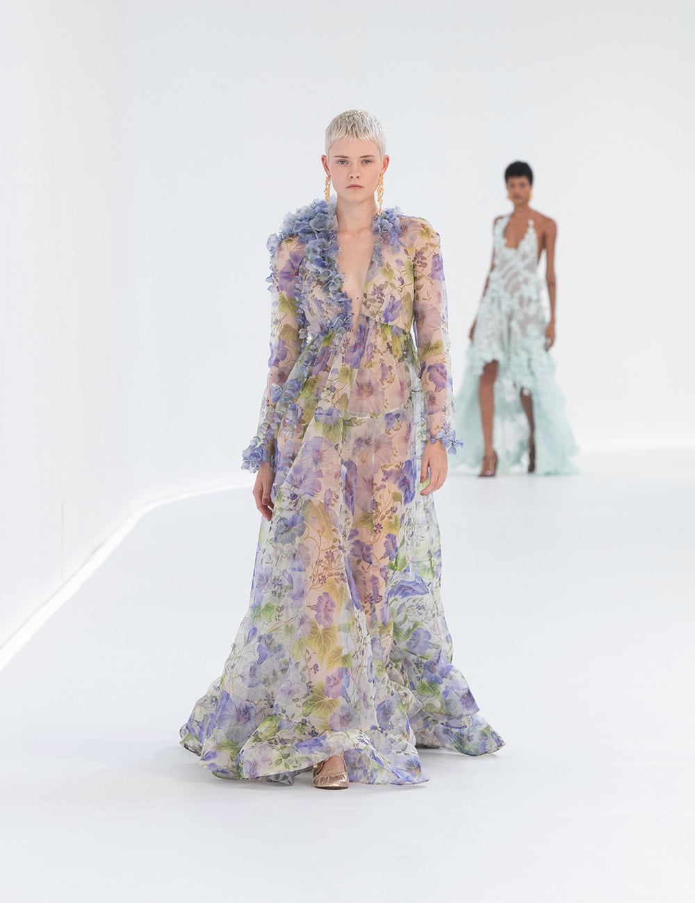 ZIMMERMANN Natura Flower Midi Dress in Blue Floral