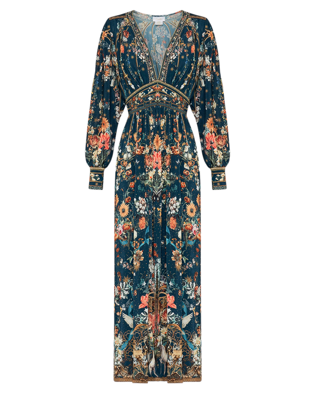 Camilla V Neck Waisted Jersey Dress