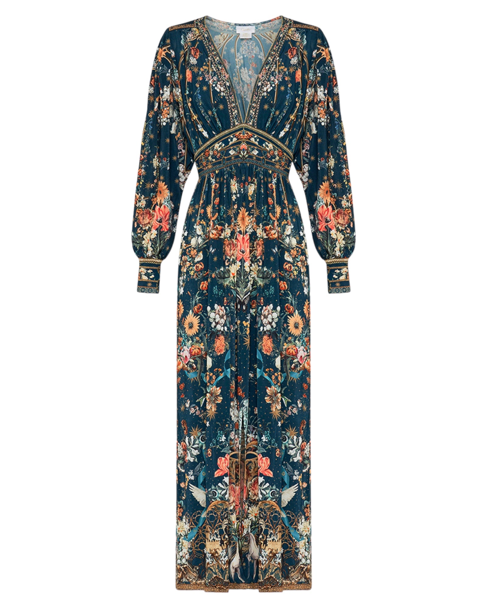 Camilla V Neck Waisted Jersey Dress