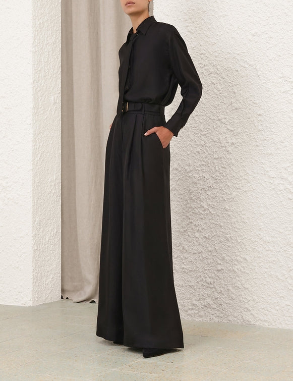 ZIMMERMANN Relaxed Tie Shirt – Black