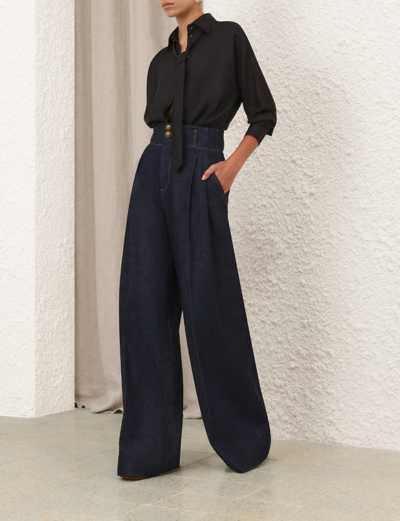 ZIMMERMANN Relaxed Tie Shirt – Black