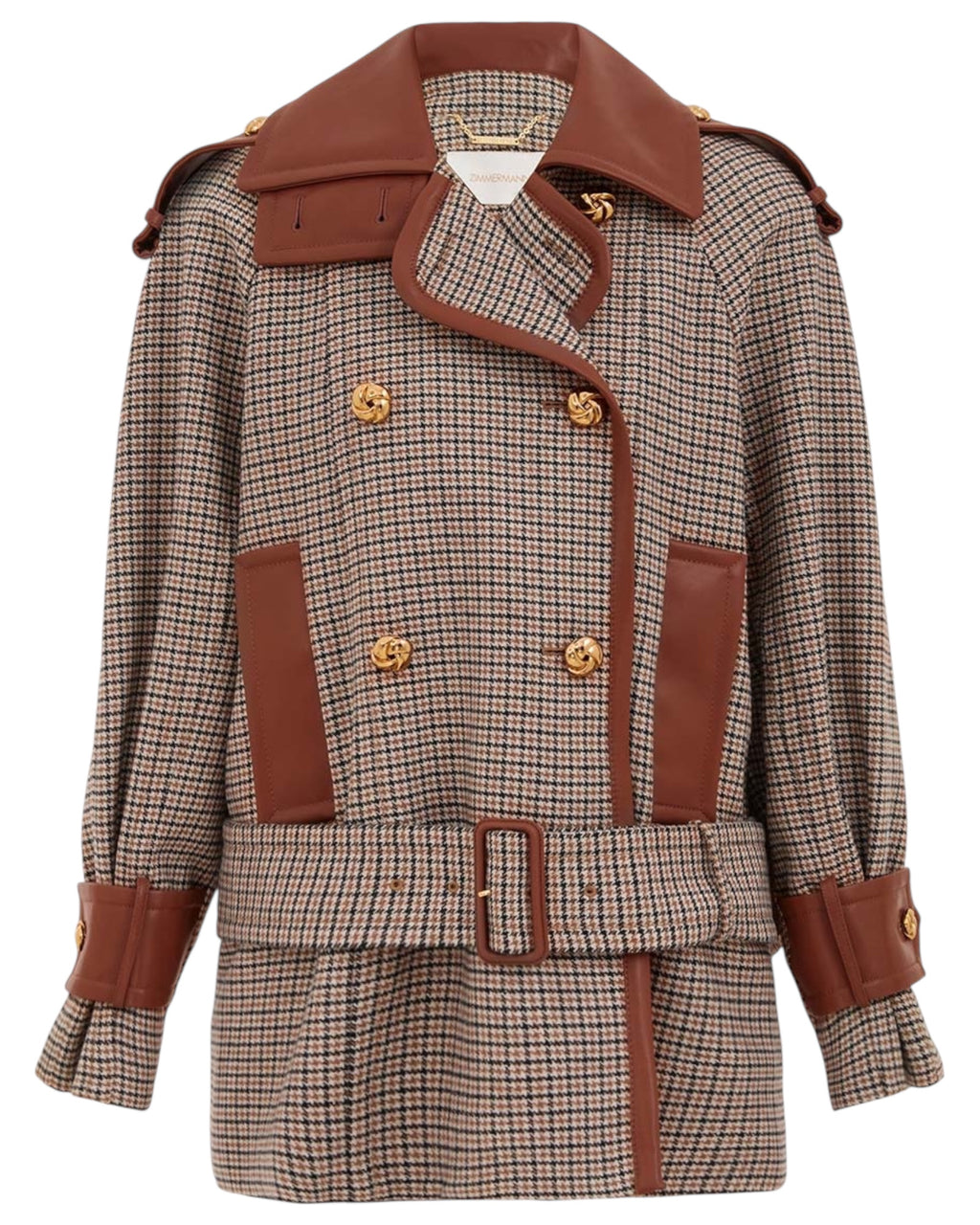 ZIMMERMANN
Hypnotic Check Wool Trench – Cream/Beige Check