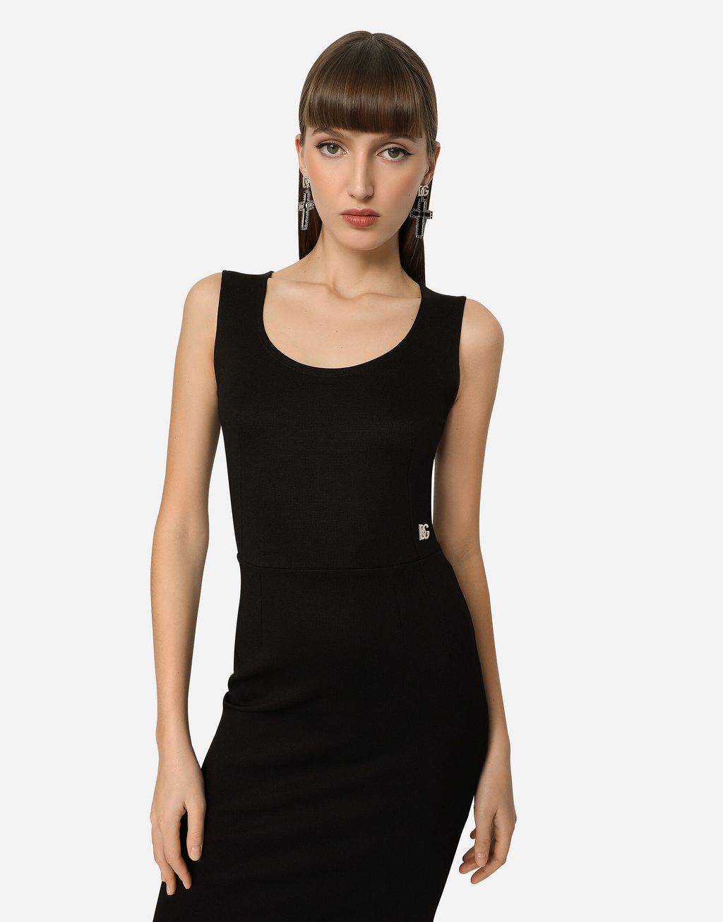 DOLCE & GABBANA Sleeveless Milano rib midi dress