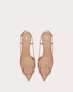 VALENTINO VLOGO SIGNATURE PATENT LEATHER SLINGBACK PUMP 80MM