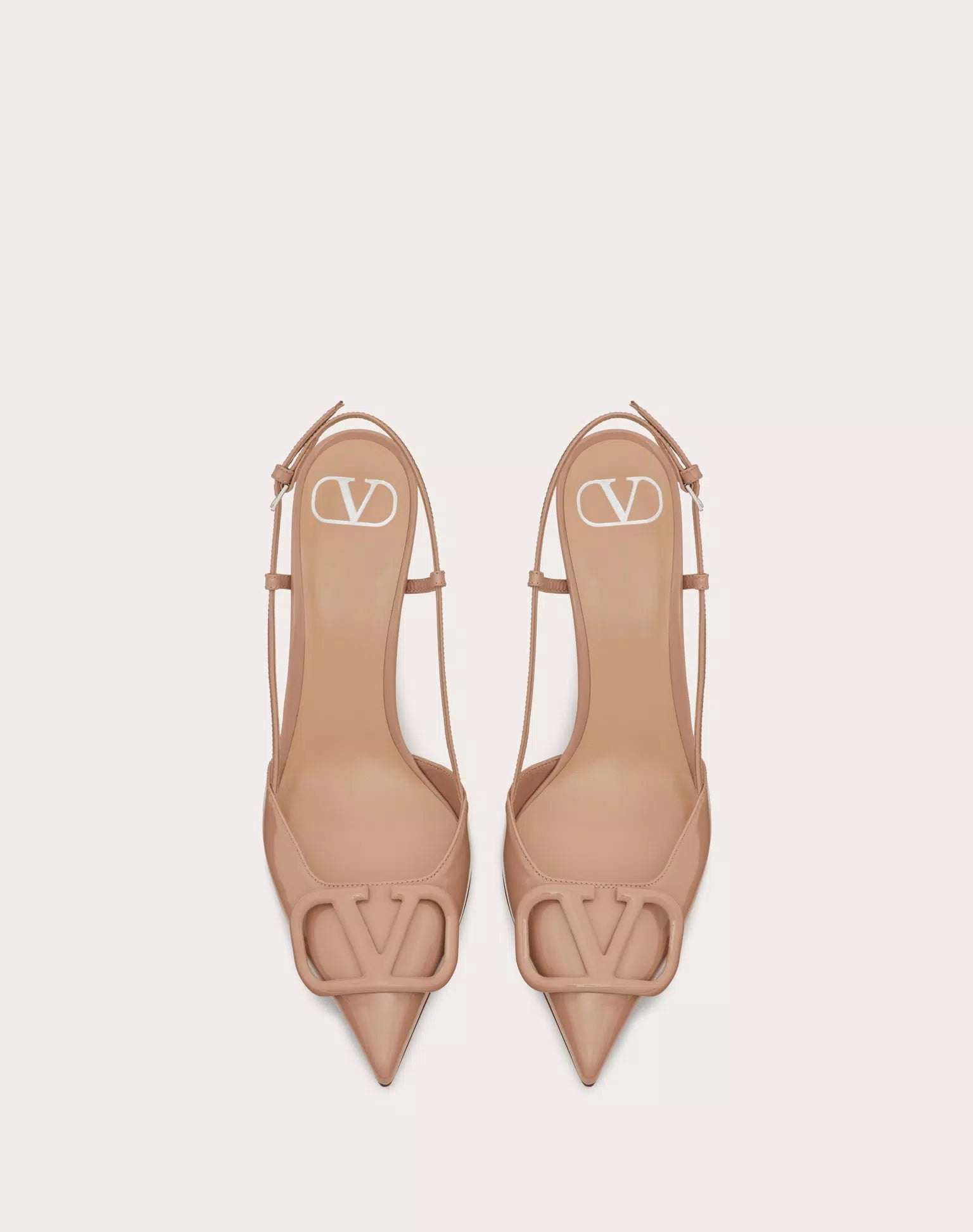 VALENTINO VLOGO SIGNATURE PATENT LEATHER SLINGBACK PUMP 80MM