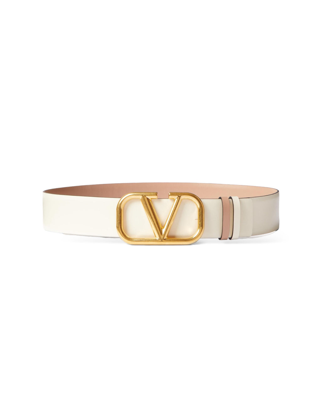 VALENTINO GARAVANI  REVERSIBLE VLOGO SIGNATURE BELT IN GLOSSY CALFSKIN 40 MM