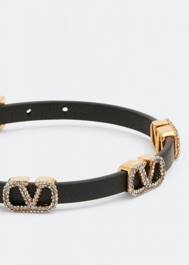 VALENTINO GARAVANI VLogo embellished leather bracelet