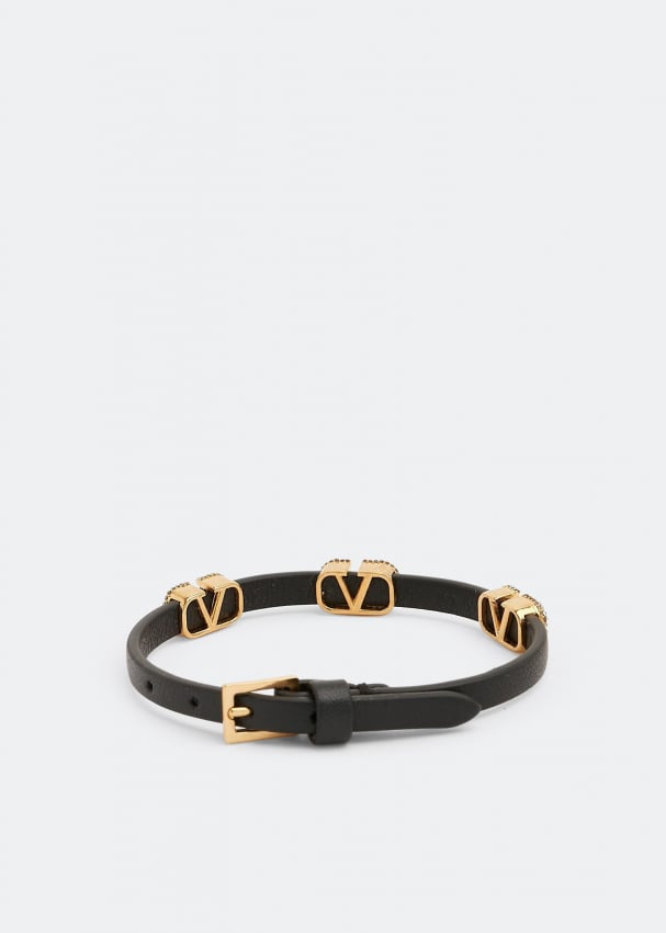VALENTINO GARAVANI VLogo embellished leather bracelet