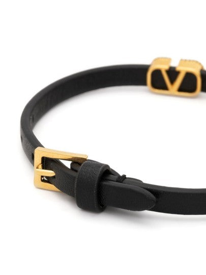 VALENTINO GARAVANI VLogo embellished leather bracelet