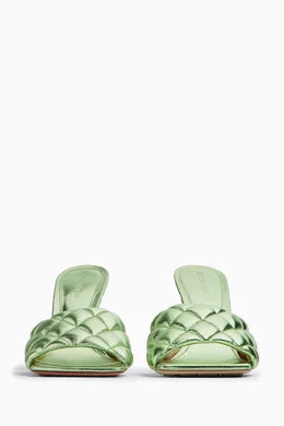 BOTTEGA VENETA
Padded Mules in Metallic Leather