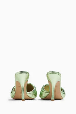 BOTTEGA VENETA
Padded Mules in Metallic Leather