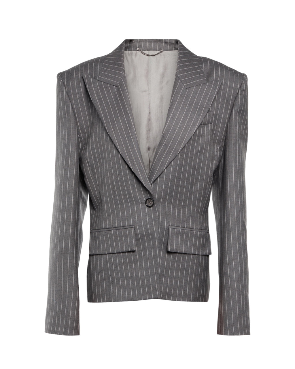 MAGDA BUTRYM Oversized pinstriped wool blazer in Gray
