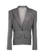 MAGDA BUTRYM Oversized pinstriped wool blazer in Gray