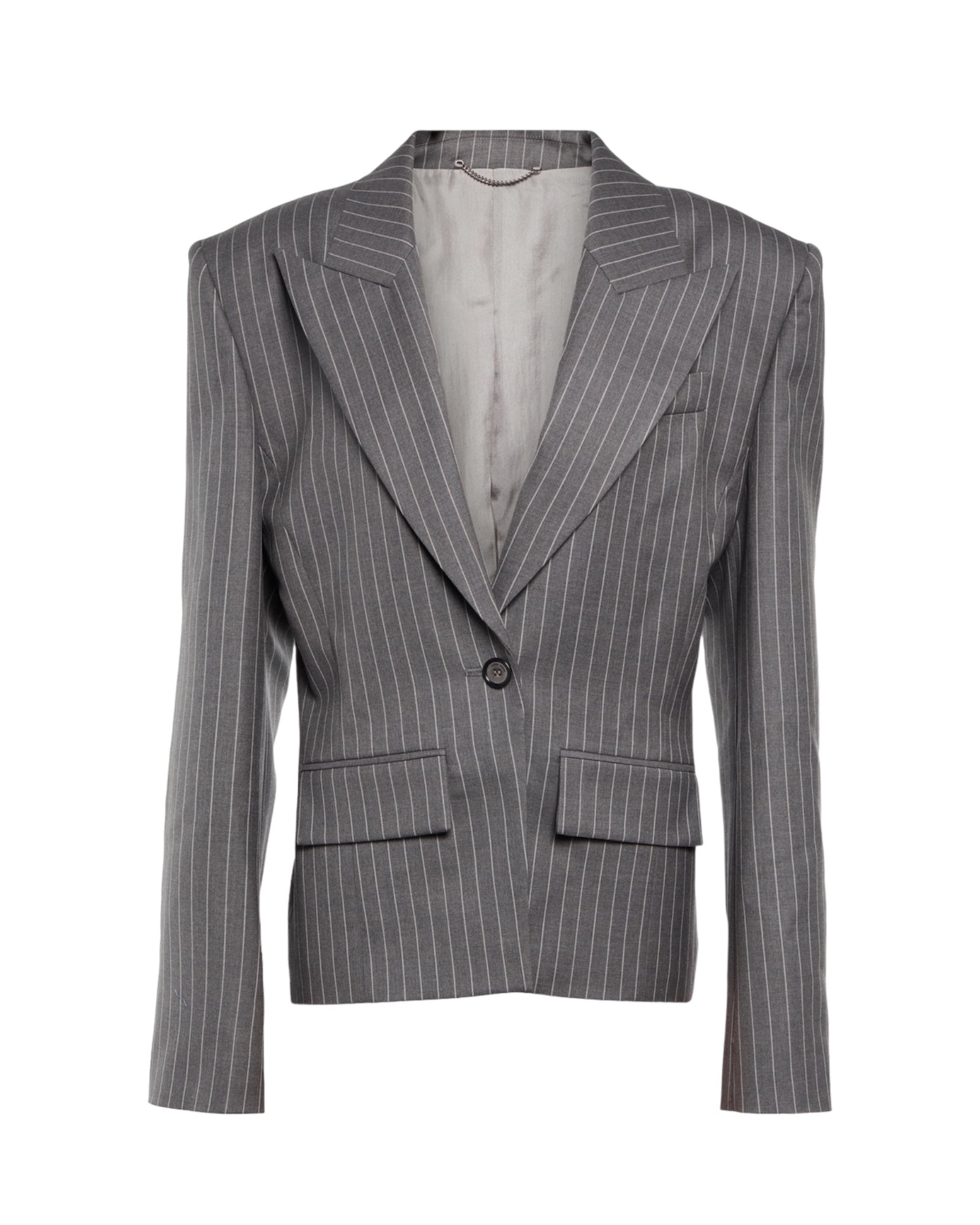 MAGDA BUTRYM Oversized pinstriped wool blazer in Gray