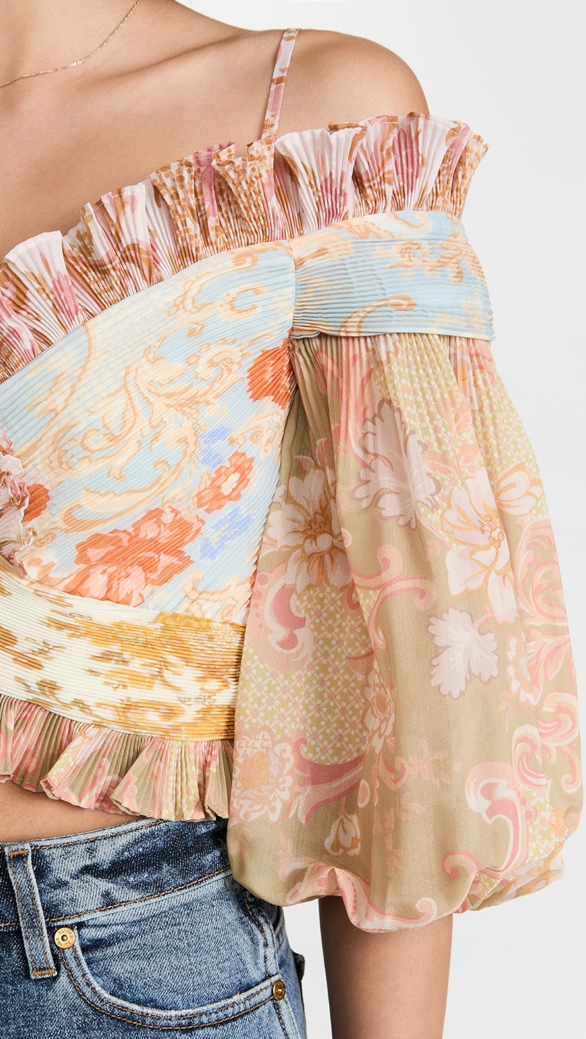 ZIMMERMANN Postcard pleated fan bodice