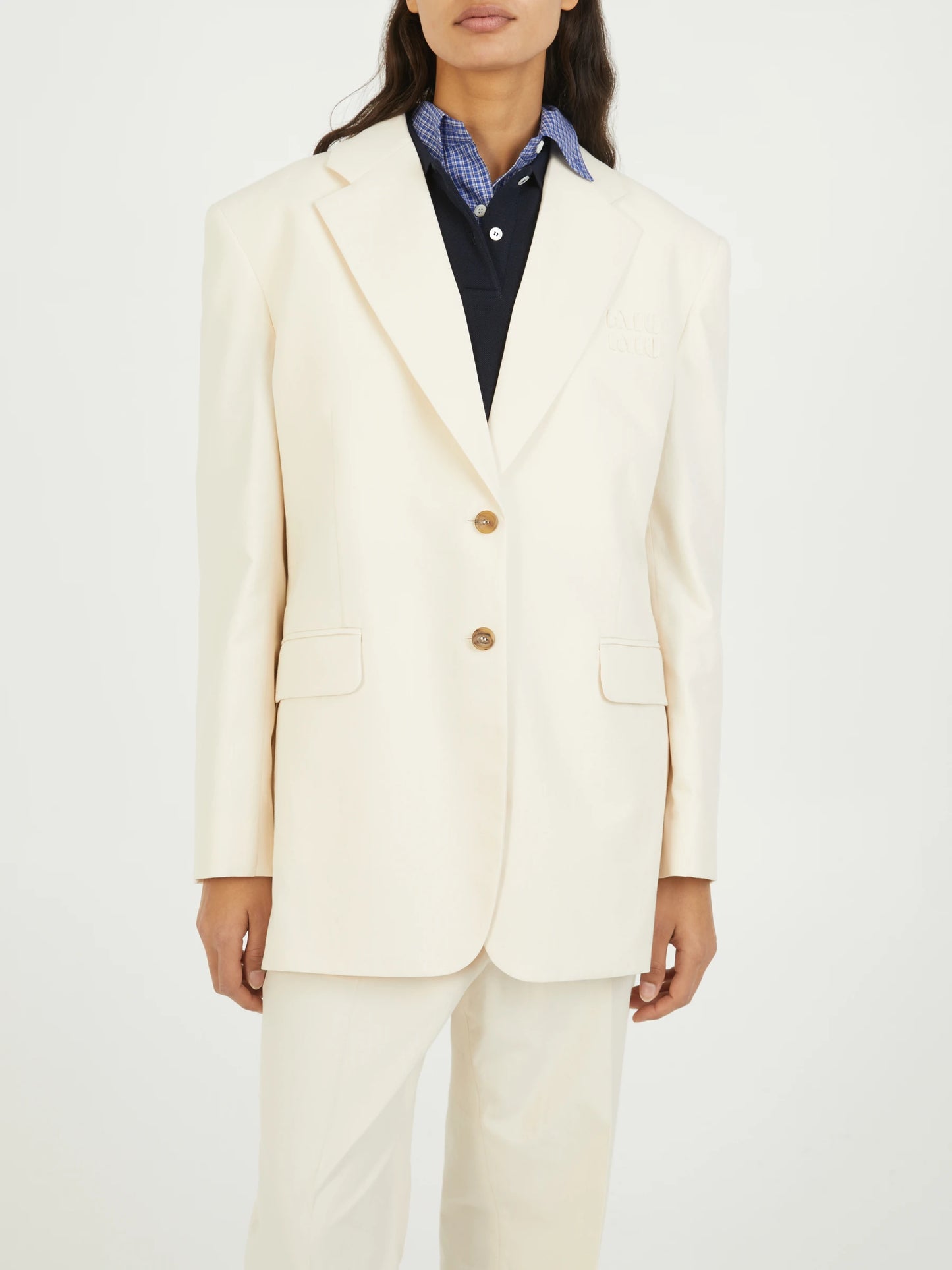 MIU MIU Single-breasted canvas jacket
