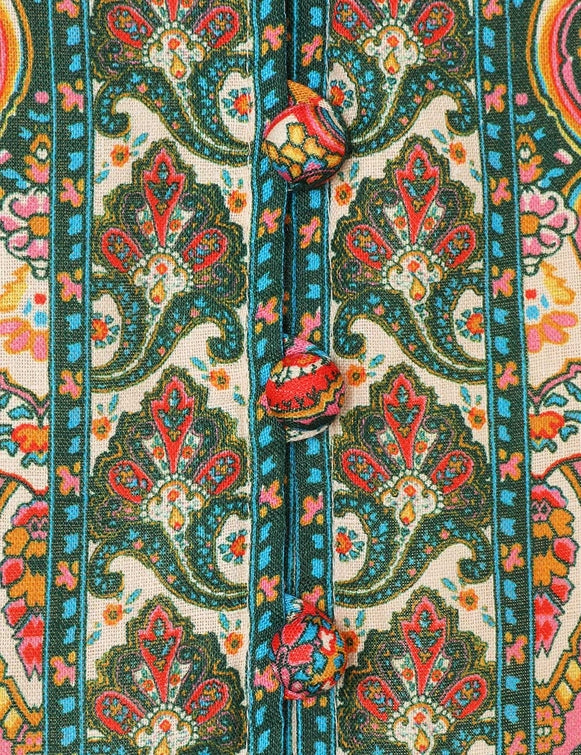 ZIMMERMANN Ottie Plunge Mini Dress in Multi Paisley