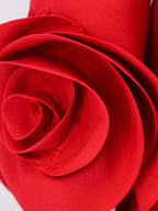 VALENTINO 
Wool & silk crepe roses cuffs mini dress