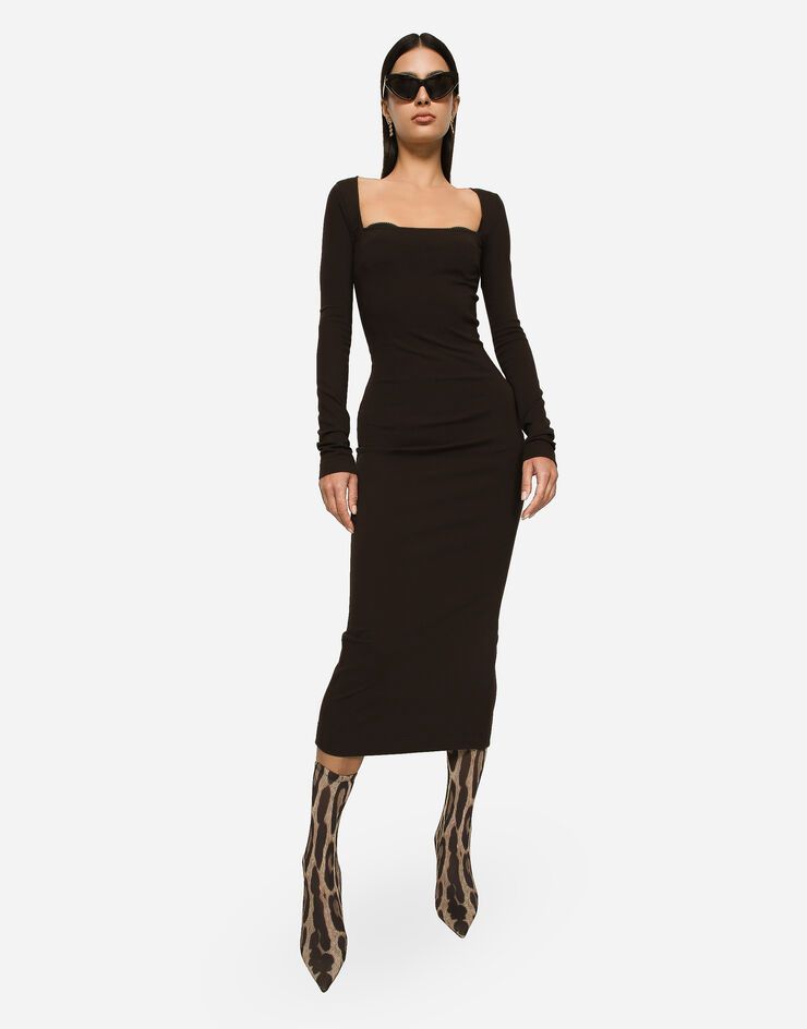 DOLCE & GABBANA
Square-neck stretch-woven midi dress